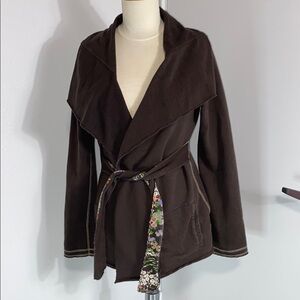 Lucky Brand Brown Women's Jacket with Floral Accents